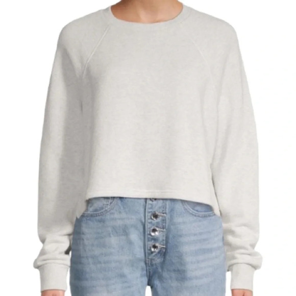 MADEWELL Make Weekends Longer Airy Terry Cropped Boxy Pullover Crewneck Sweater - Picture 3 of 9